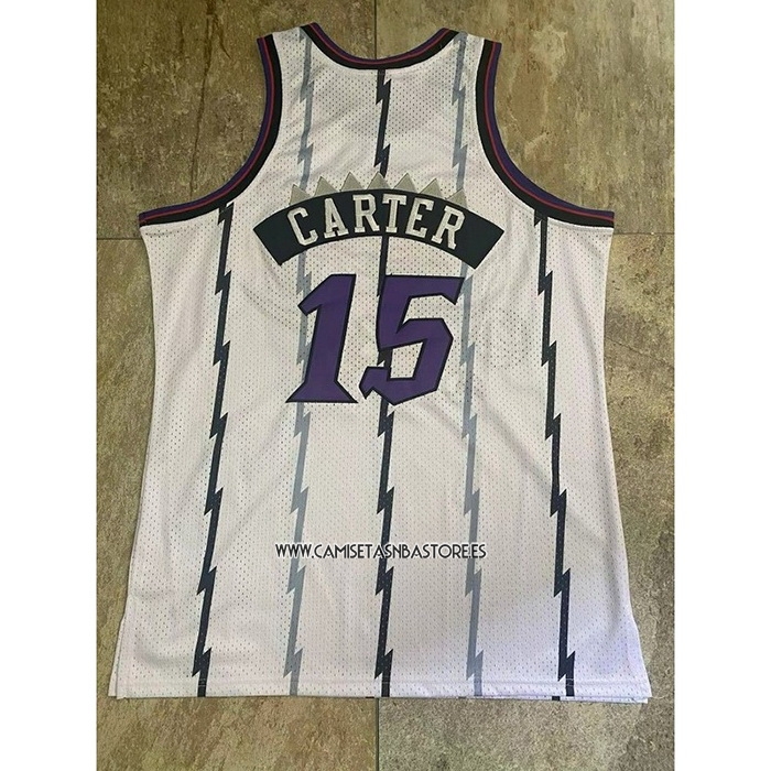 Vince Carter NO 15 Camiseta Toronto Raptors Mitchell & Ness 1998-99 Blanco2